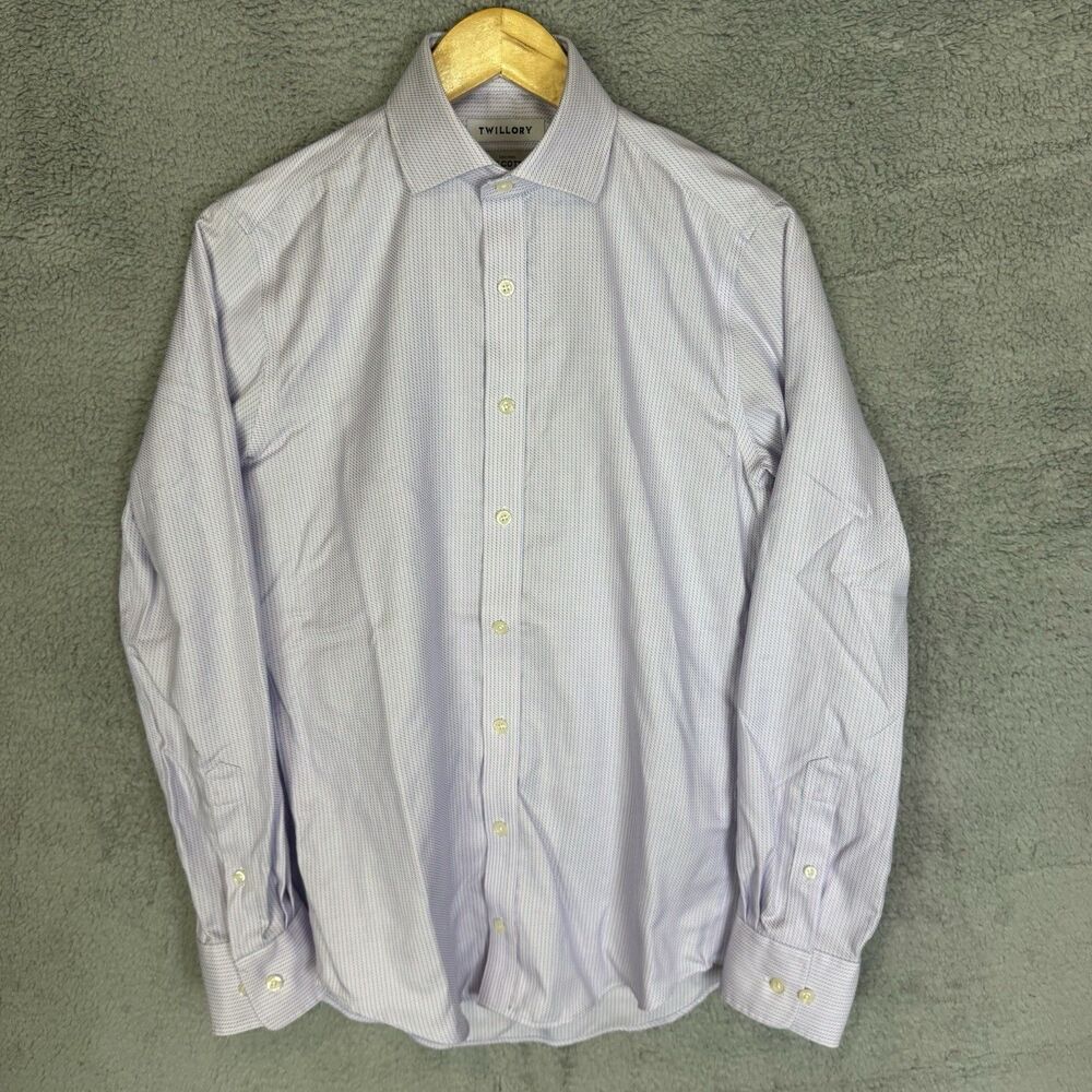 Twillory Shirt Men's S‎ 14.5 32-33 Blue Red Button Up Long Sleeve